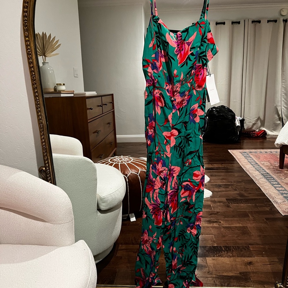Bershka Green floral romper